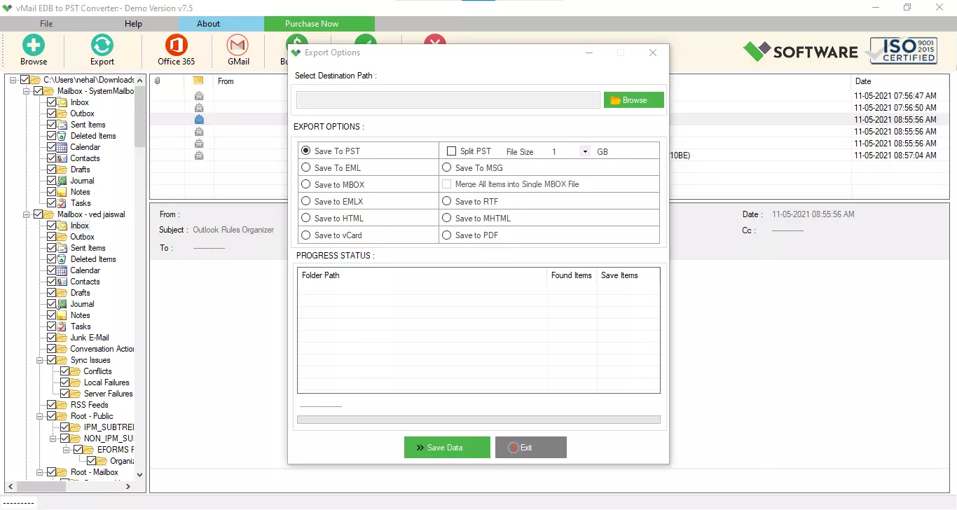 EDB File to PST Converter Convert Exchange EDB File to PST